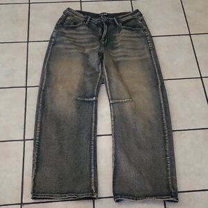 Fashion Nova Faded Baggy Wide Leg Jeans